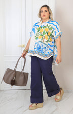 Blusa estampada de botones