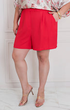 Short rojo liso