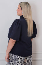 Blusa lisa con volantes - BLUSAS CURVY Boutiquemirel 