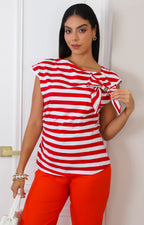 Blusa a rayas con moño