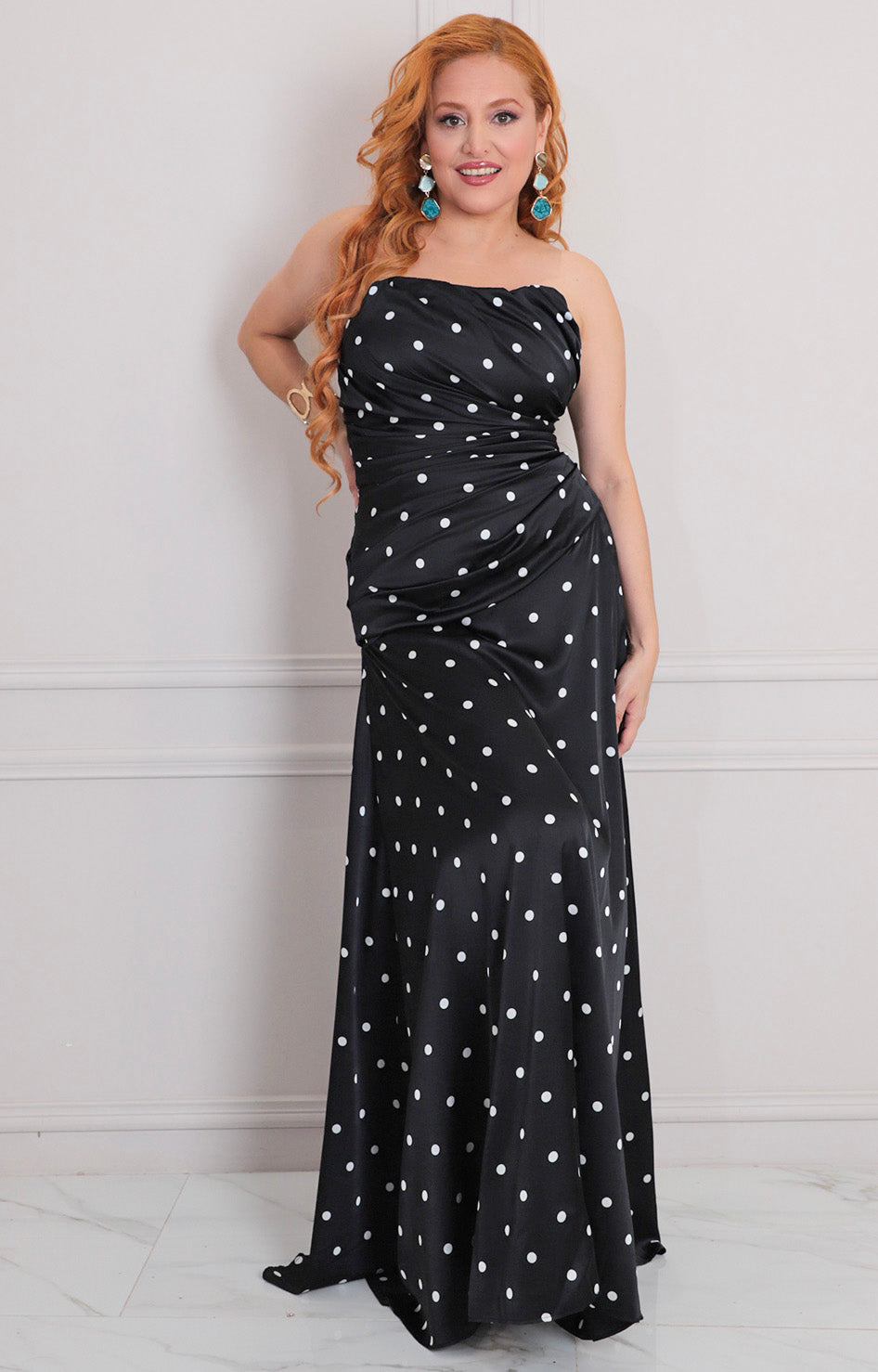 Vestido negro polka-dots - VESTIDO LARGO REGULAR Boutiquemirel 