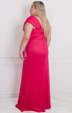 Vestido fucsia asimétrico - VESTIDO LARGO CURVY Boutiquemirel 