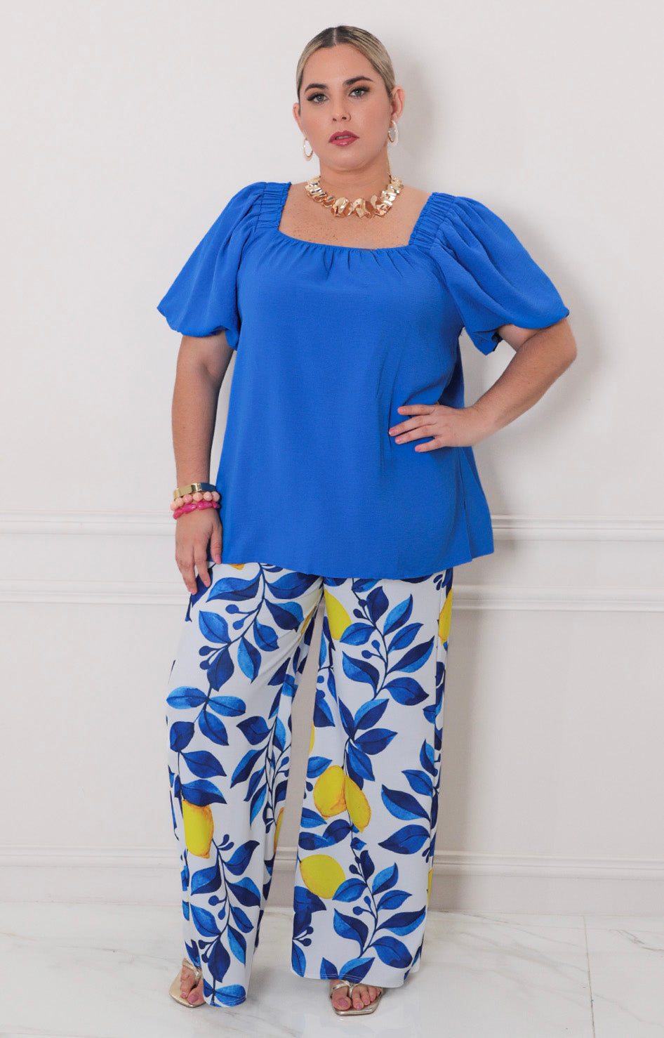 Blusa lisa con elástico - BLUSAS CURVY Boutiquemirel 