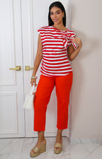 Blusa a rayas con moño