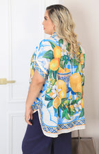 Blusa estampada de botones