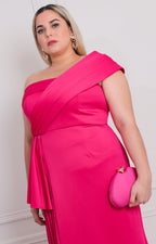 Vestido fucsia asimétrico - VESTIDO LARGO CURVY Boutiquemirel 