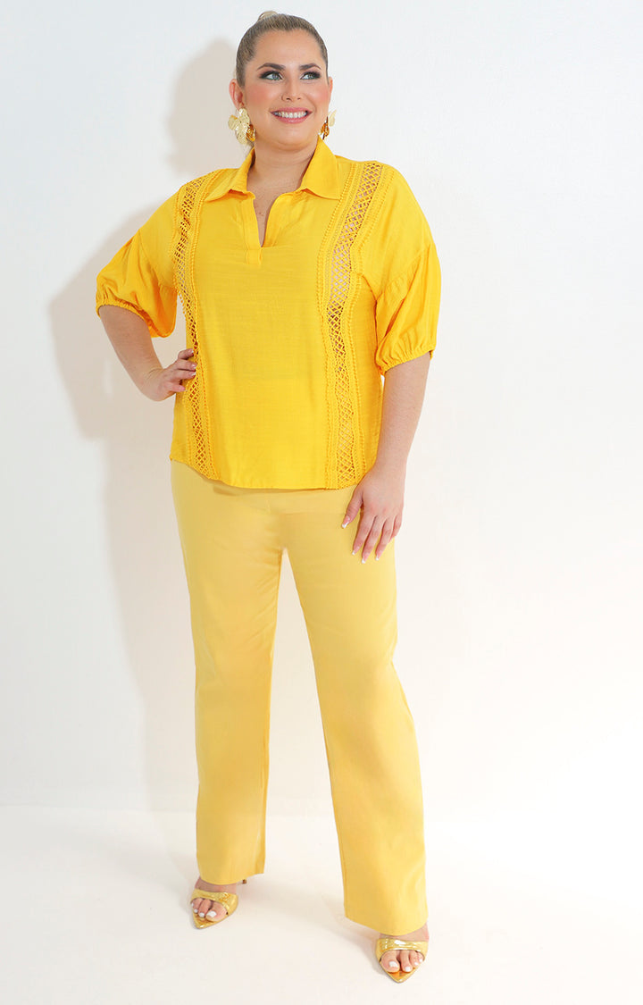 Pantalon amarillo recto - PANTALON Boutiquemirel 