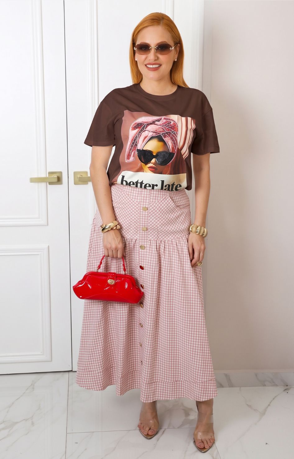 Blusa gráfica con brillos
