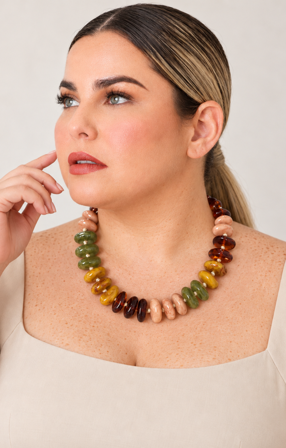 Collar de cuentas tipo disco