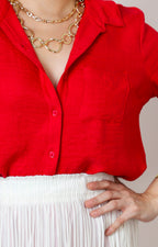 Blusa camisera roja