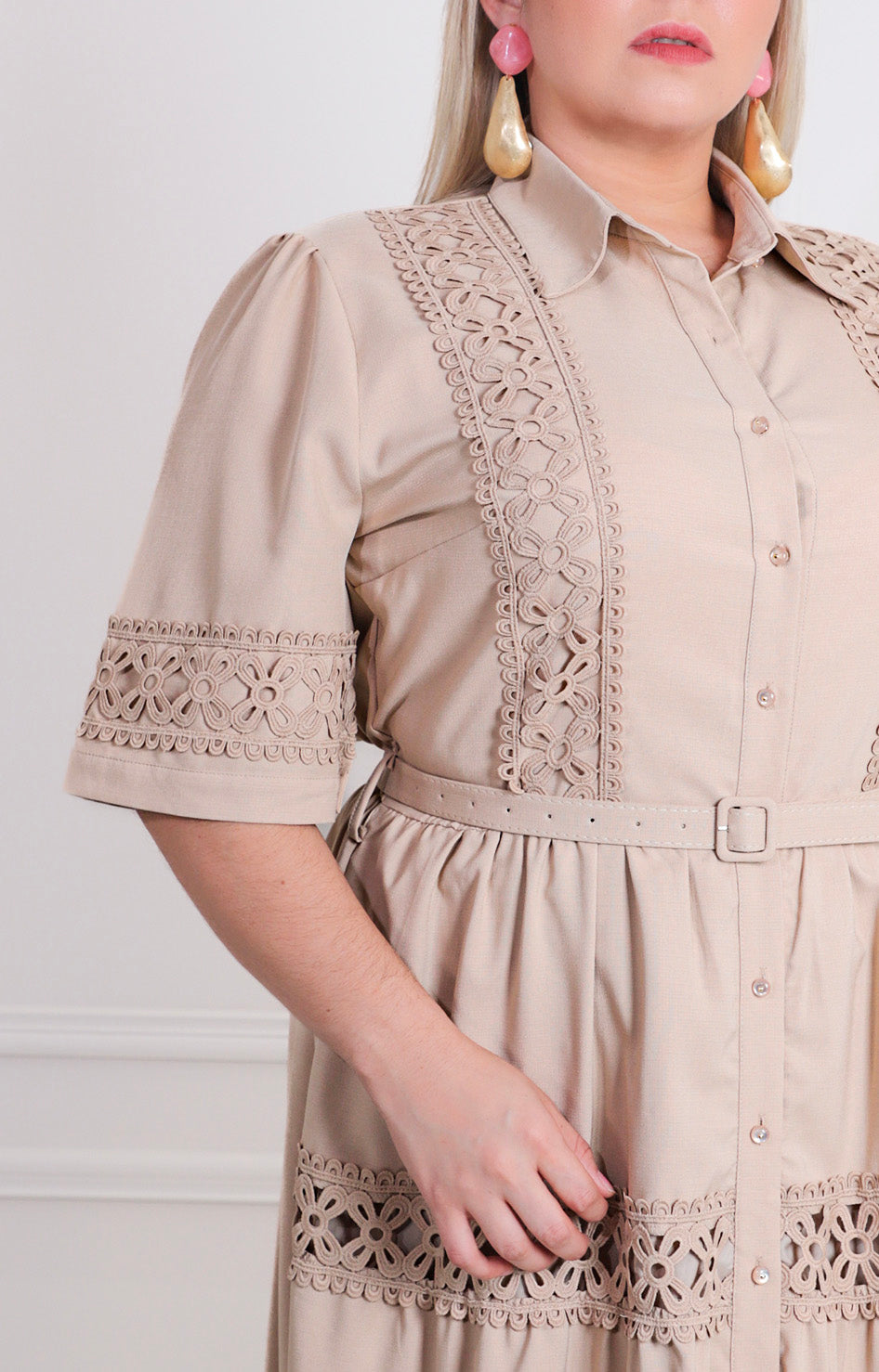 Vestido largo con guipiur - VESTIDO LARGO CURVY Boutiquemirel 