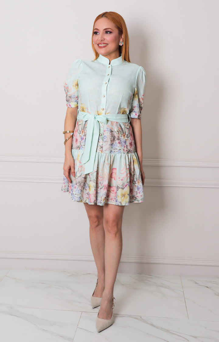 Vestido menta estampado - VESTIDO CORTO REGULAR Boutiquemirel 
