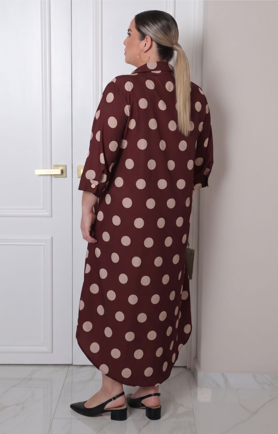 Vestido camisero largo estampado