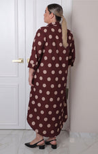 Vestido camisero largo estampado