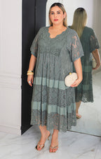 Vestido verde de encaje