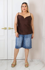Blusa satinada de tirantes