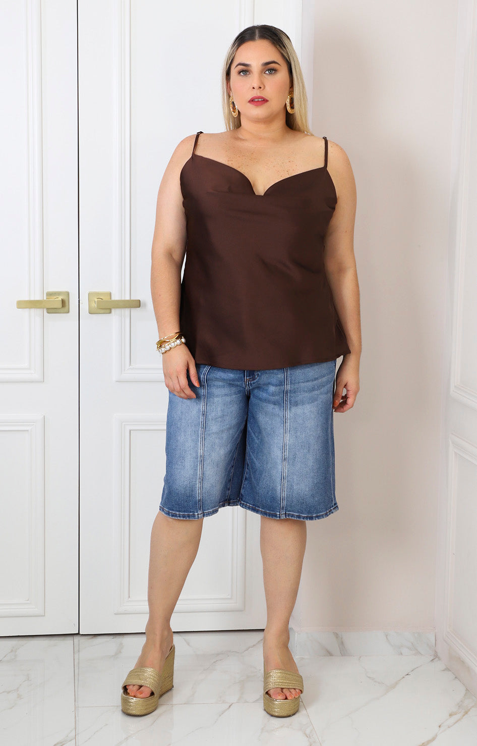 Blusa satinada de tirantes