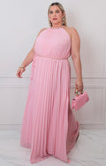 Vestido rosa plisado - VESTIDO LARGO CURVY Boutiquemirel 
