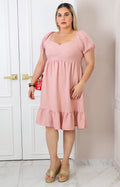 Vestido corto con manga abullonada