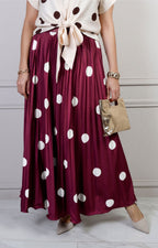 Falda plisada de polka dots