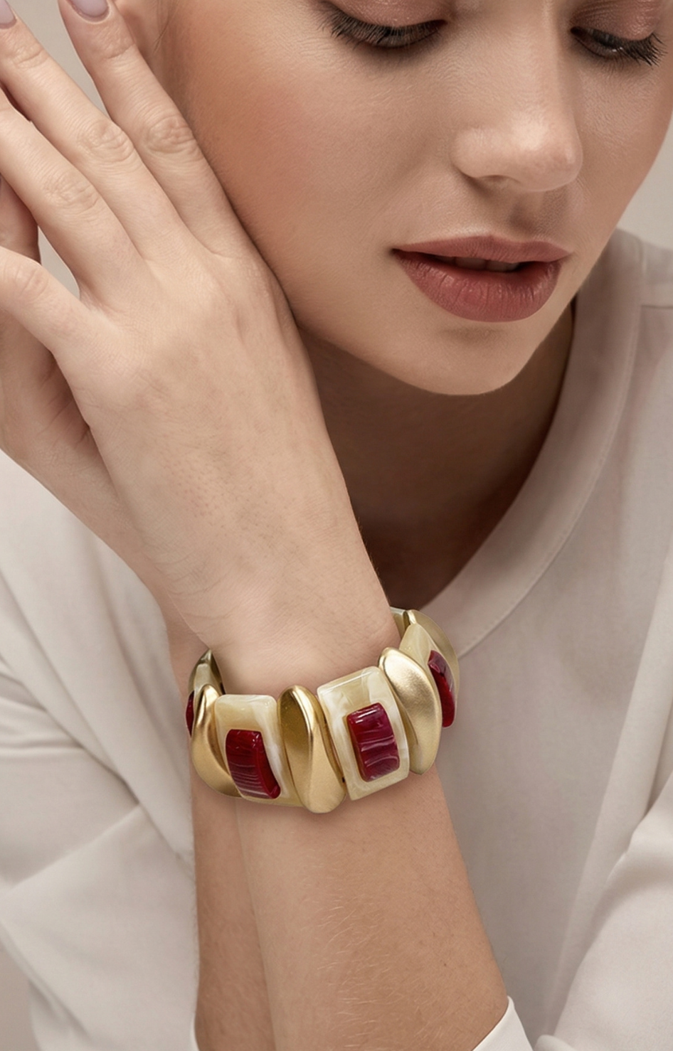 Pulsera dorados y rojos - PULSERA Boutiquemirel 