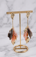 Aretes Dorados Largos Florales - ARETES Boutiquemirel 