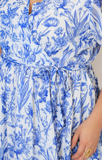 Vestido azul estampado floral