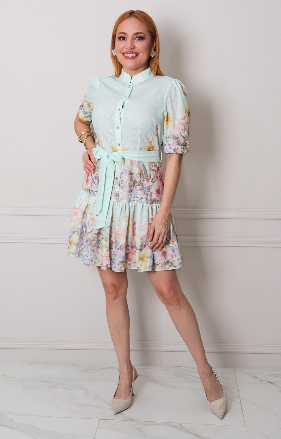 Vestido menta estampado - VESTIDO CORTO REGULAR Boutiquemirel 
