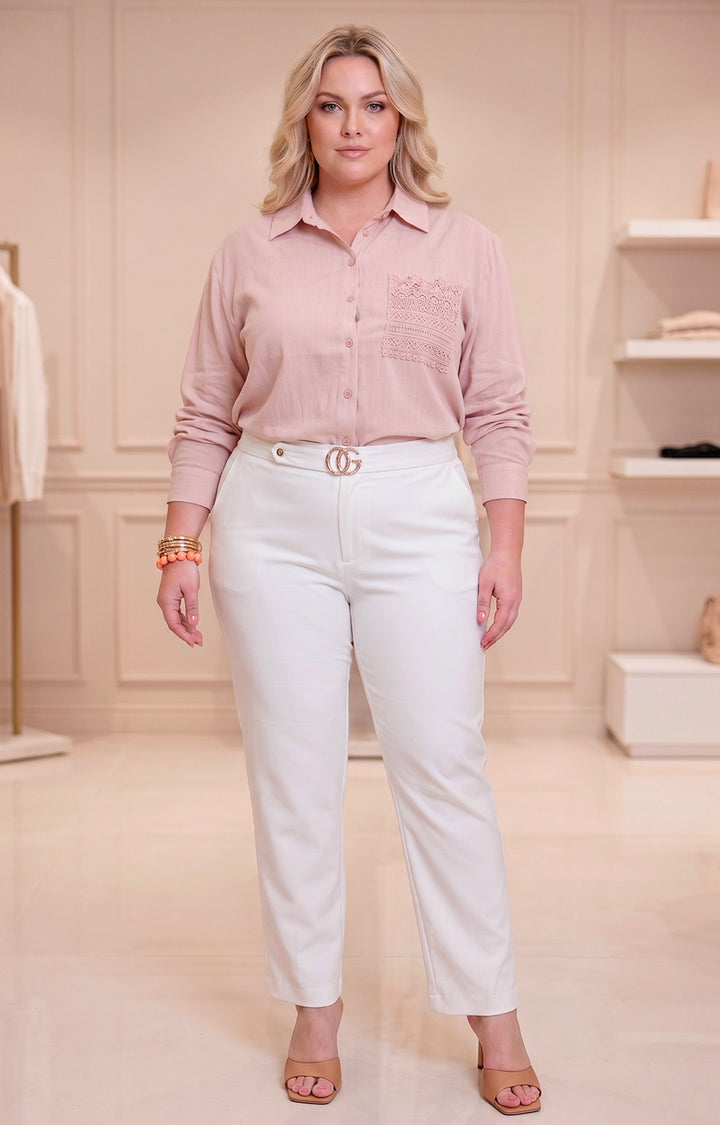 Blusa con detalles de encaje - BLUSAS CURVY Boutiquemirel 