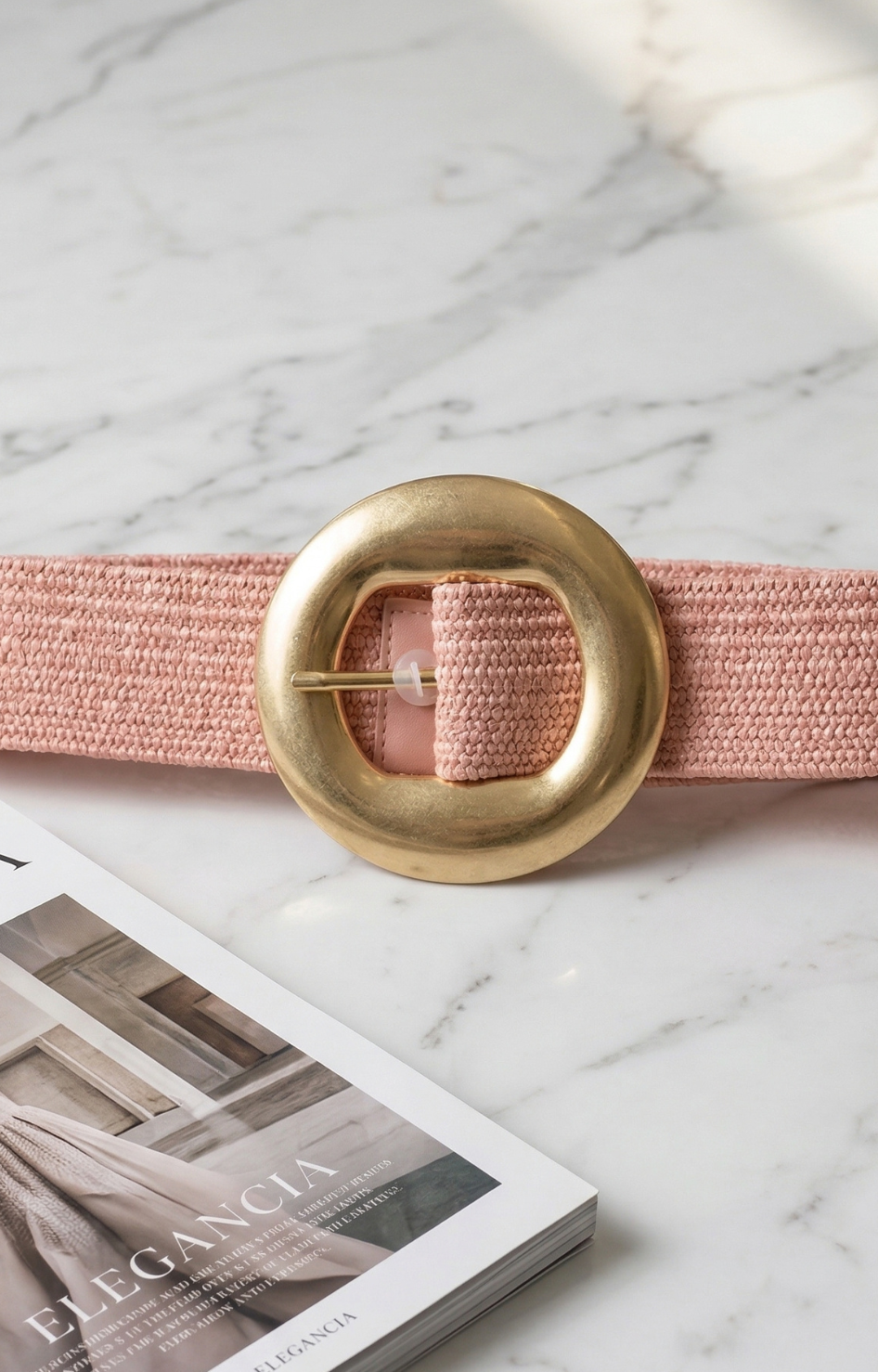 Cinturón Rosa con Hebilla Dorada - CINTOS Boutiquemirel 