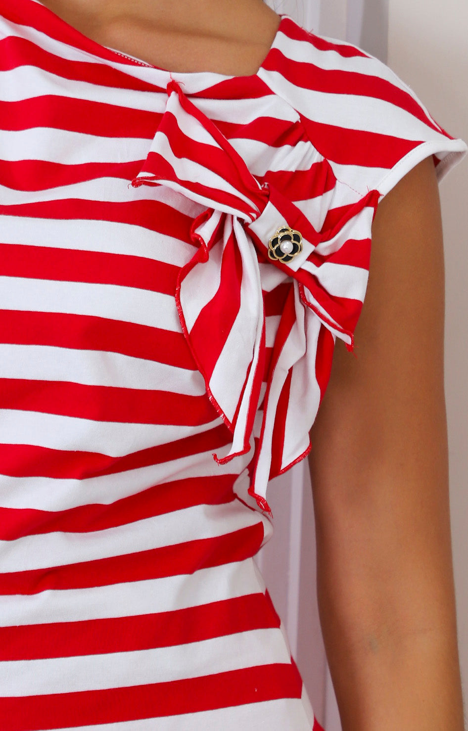 Blusa a rayas con moño