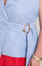 Blusa de rayas envolvente