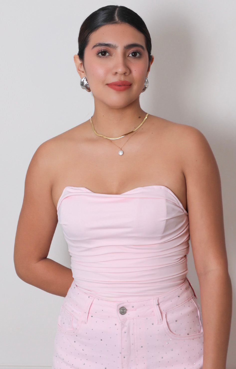 Blusa rosa strapless - BLUSAS REGULAR Boutiquemirel 