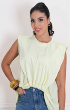 Blusa amarilla con fruncido