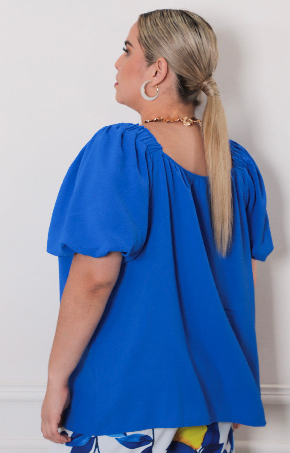 Blusa lisa con elástico - BLUSAS CURVY Boutiquemirel 