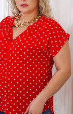 Blusa roja con polka dots