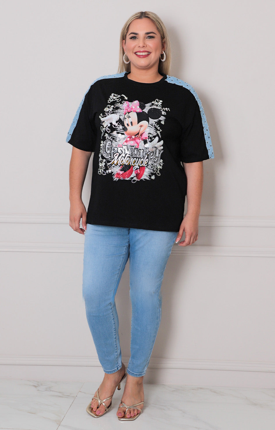 Blusa negra estampada - BLUSAS CURVY Boutiquemirel 
