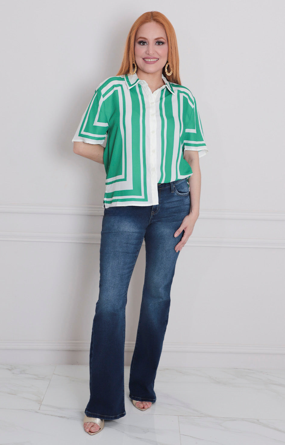 Blusa verde de botones - BLUSAS REGULAR Boutiquemirel 