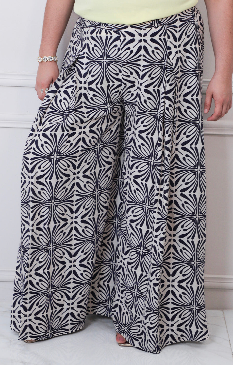 Pantalon azul marino estampado - PANTALON CURVY Boutiquemirel 
