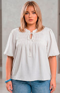 Blusa con tablones y lazo - BLUSAS CURVY Boutiquemirel 