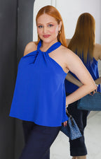 Blusa halter cruzada
