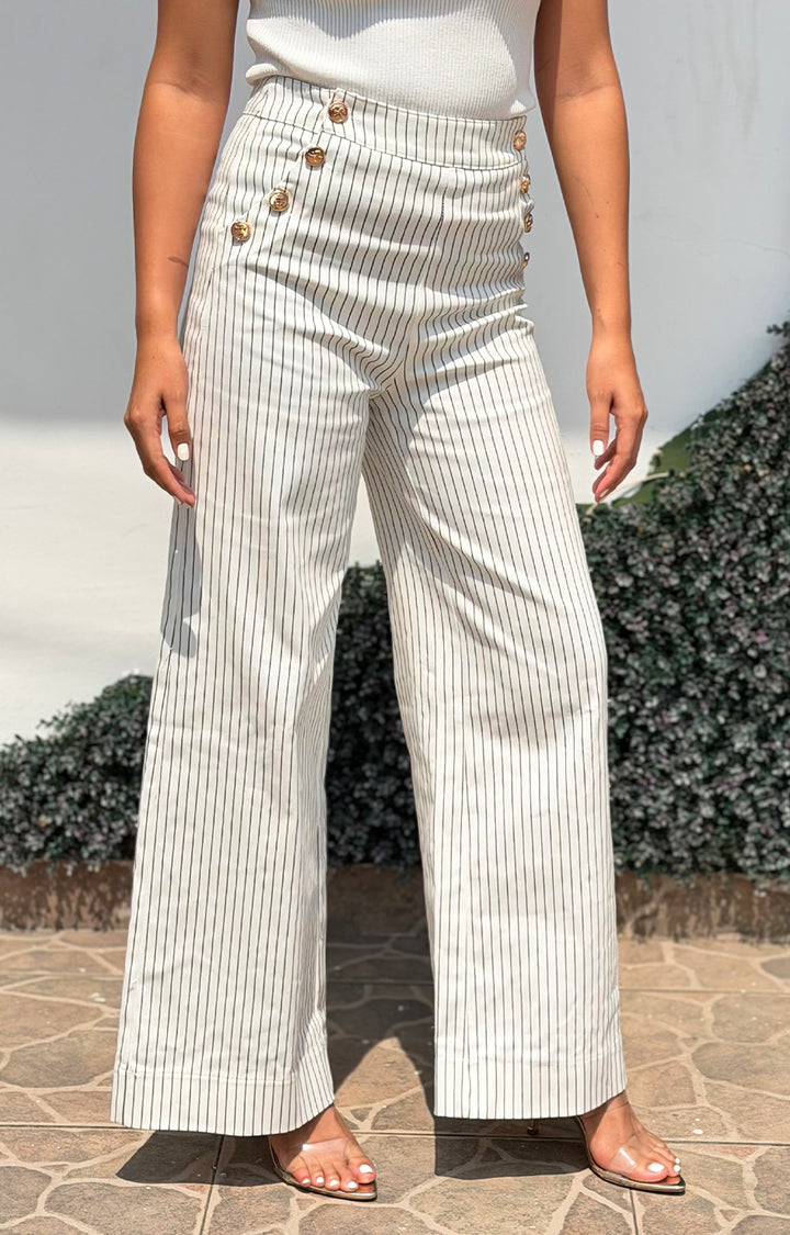 Pantalòn blanco estampado - PANTALON REGULAR Boutiquemirel 