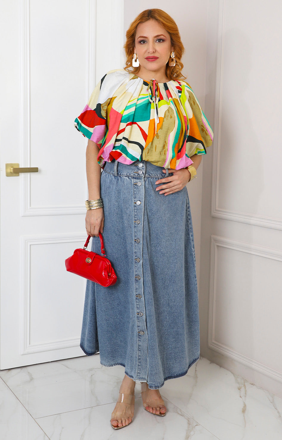 Blusa con estampado multicolor