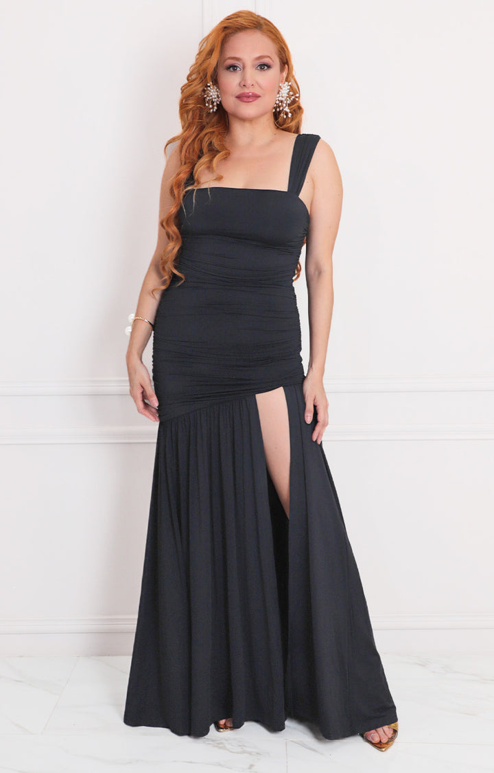 Vestido negro de tirantes - VESTIDO LARGO REGULAR Boutiquemirel 
