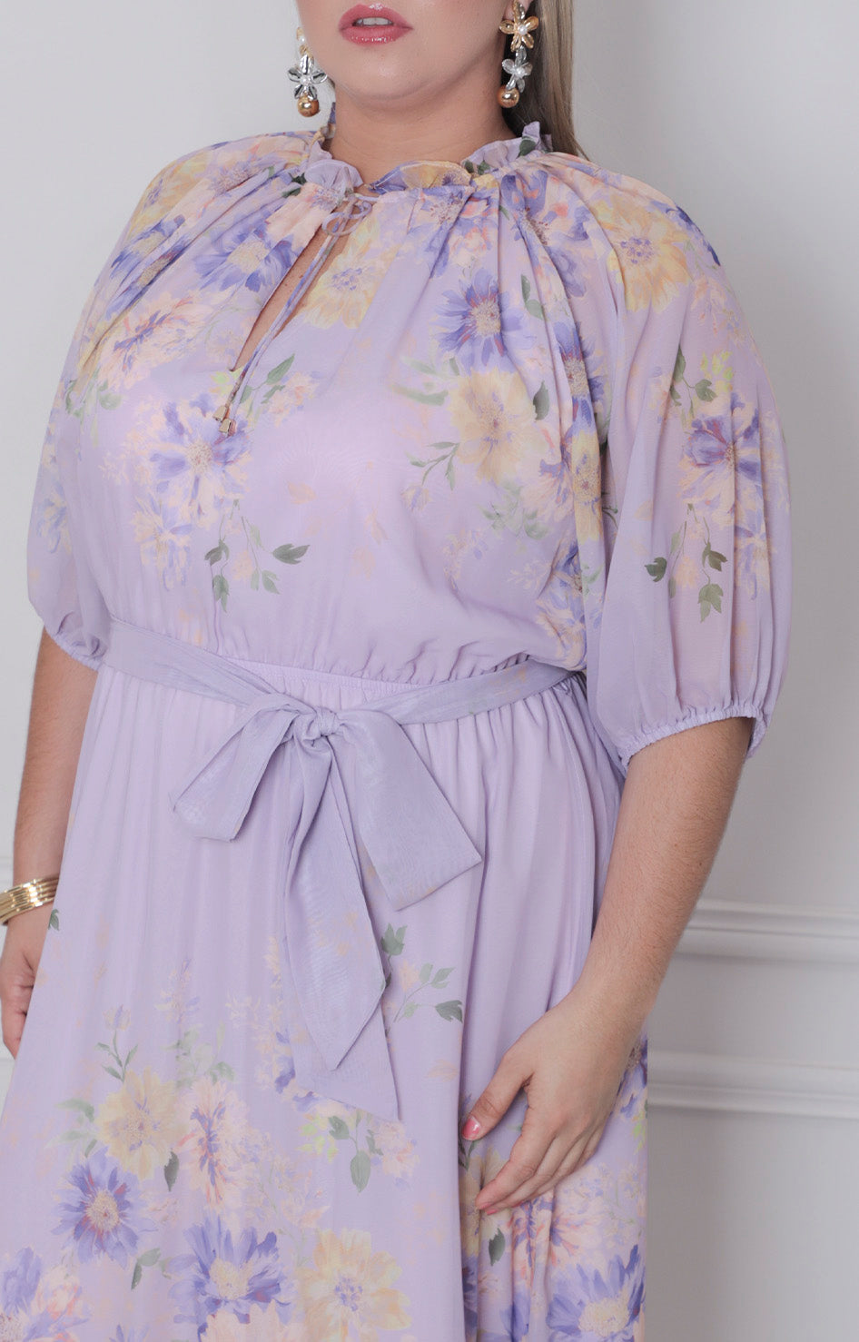 Vestido azul estampado - VESTIDO LARGO CURVY Boutiquemirel 
