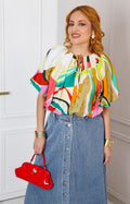 Blusa con estampado multicolor
