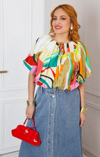 Blusa con estampado multicolor