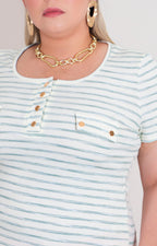Blusa blanca de rayas