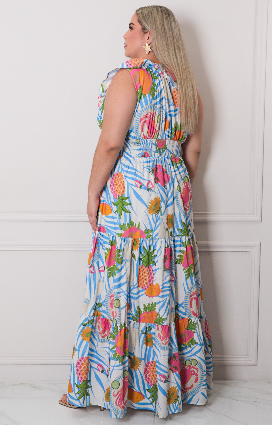 Vestido estampado tropical - VESTIDO LARGO CURVY Boutiquemirel 