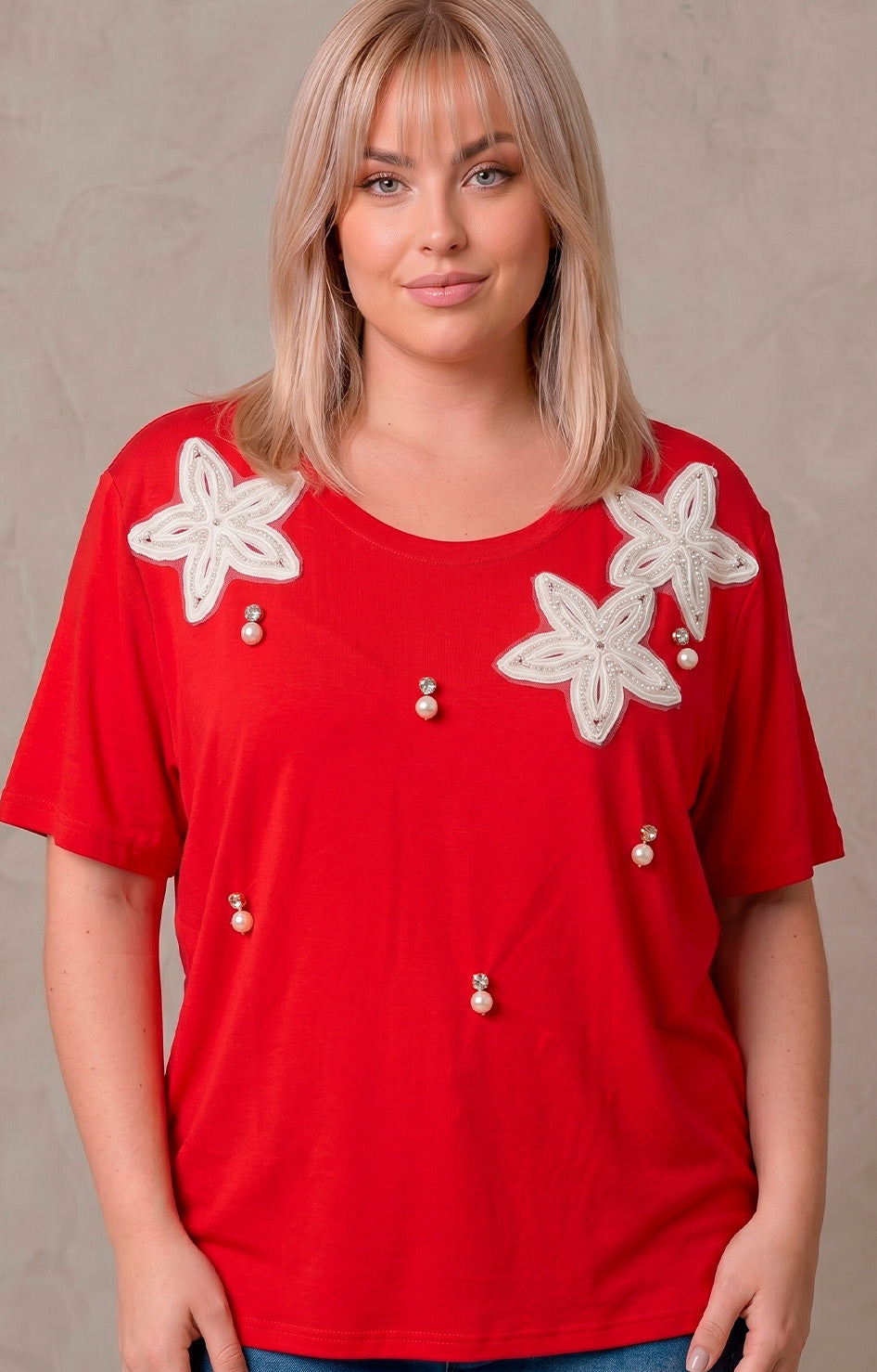 Blusa con bordado de estrella